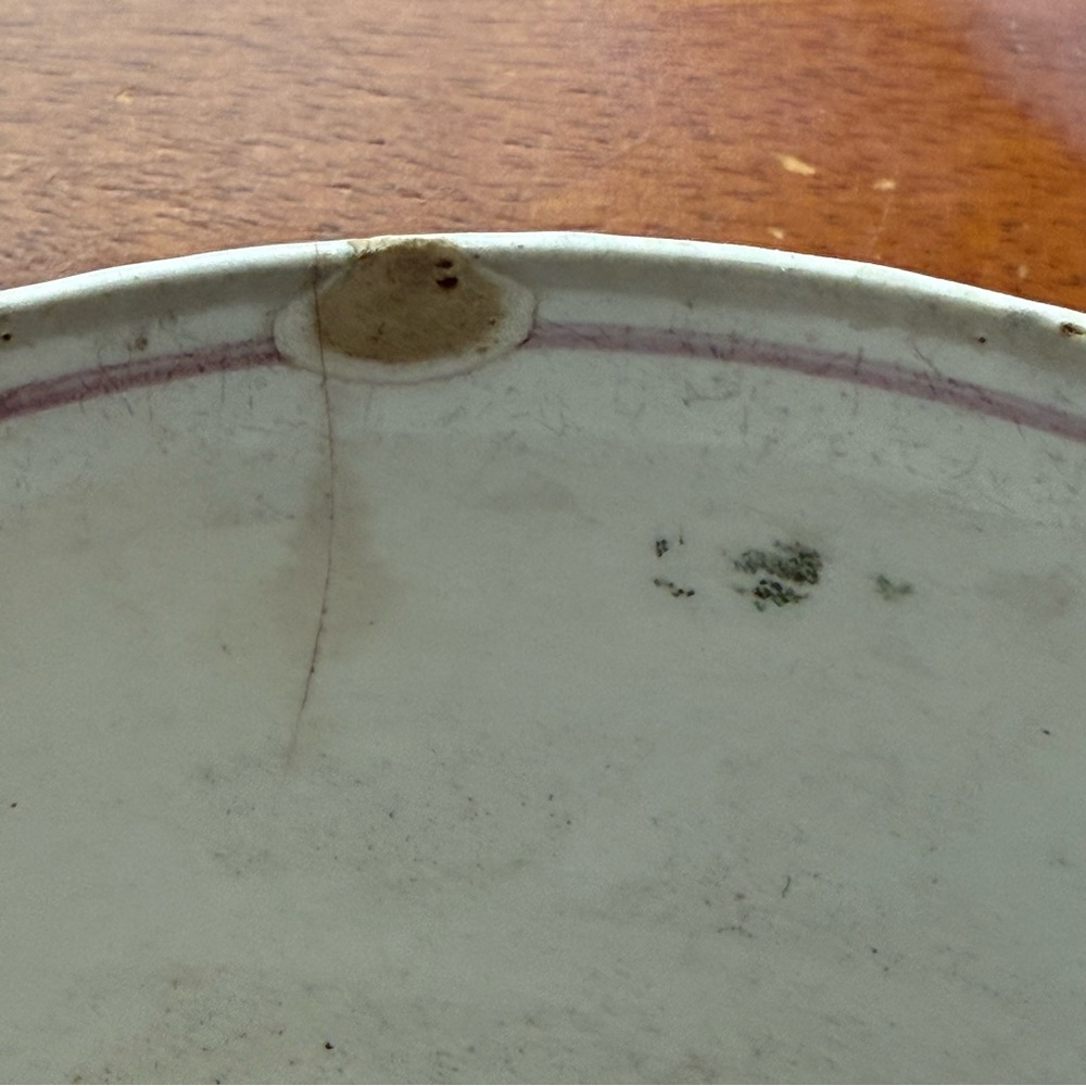 Beautiful Antique Hand Painted Floral Spongeware Bowl Made In England Late 1800s - Picture 13 of 14